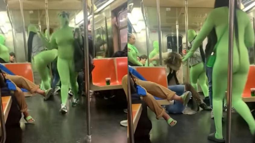 [VIDEO] Pandilla de “duendes verdes” ataca violentamente a mujeres en el metro de Nueva York