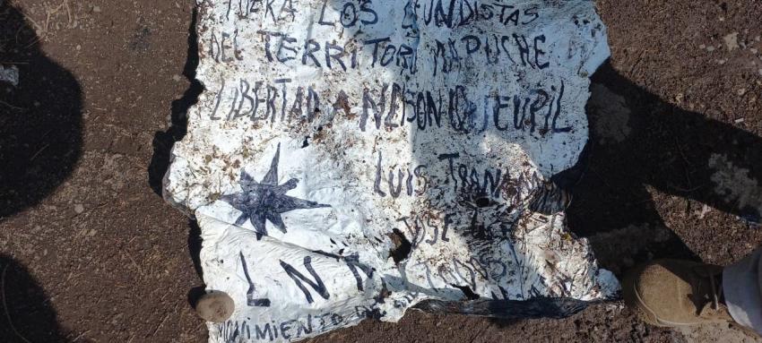Ataque incendiario en Perquenco: Hallan lienzo que pide liberar a presunto homicida de Eugenio Naín