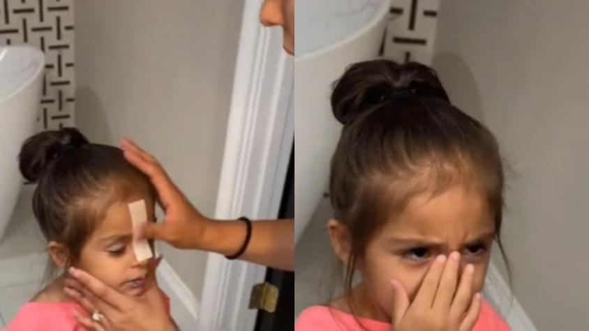 [VIDEO] Mujer depiló cejas de su hija de 3 años y lo difundió por TikTok: Le llovieron las críticas