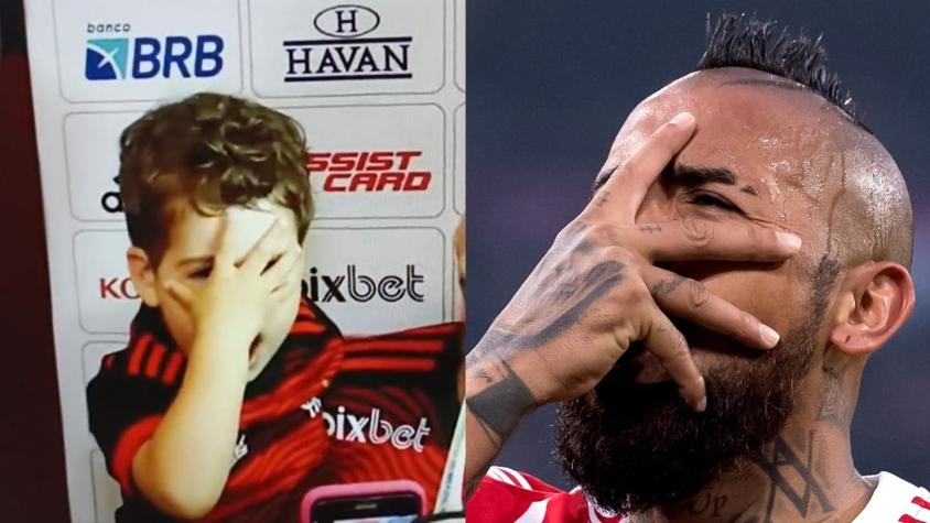 [VIDEO] La imitación del hijo de un jugador del Flamengo a Arturo Vidal que se volvió viral