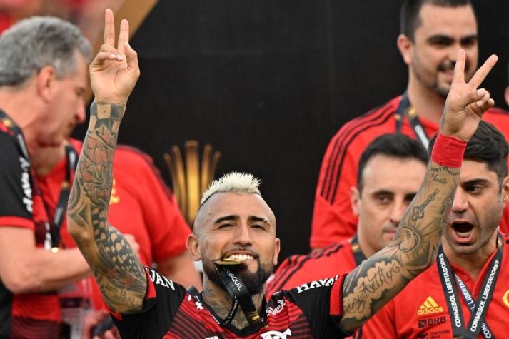 Las lágrimas de Arturo Vidal tras ganar la Copa Libertadores con el Flamengo