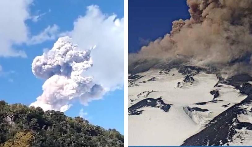 Graban columna de humo de más de 400 metros en complejo volcánico Nevados de Chillán