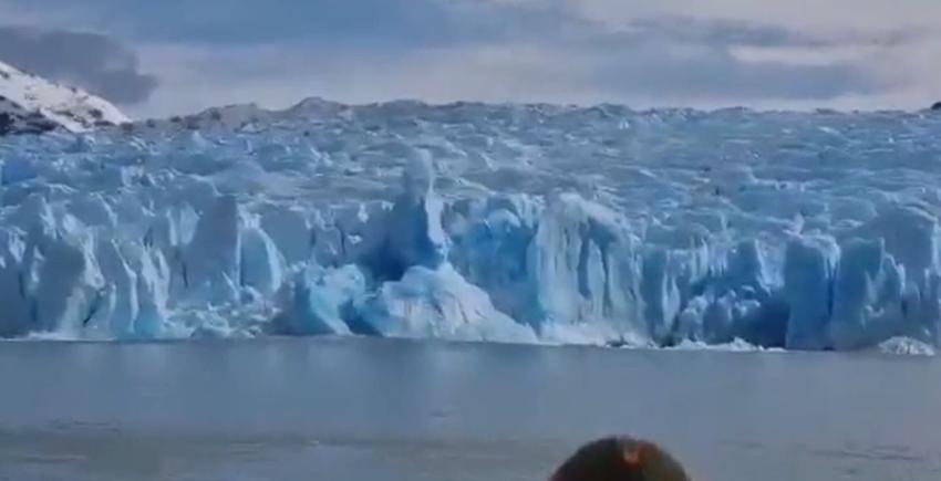 VIDEO | Captan impresionante desprendimiento de hielo del Glaciar Grey