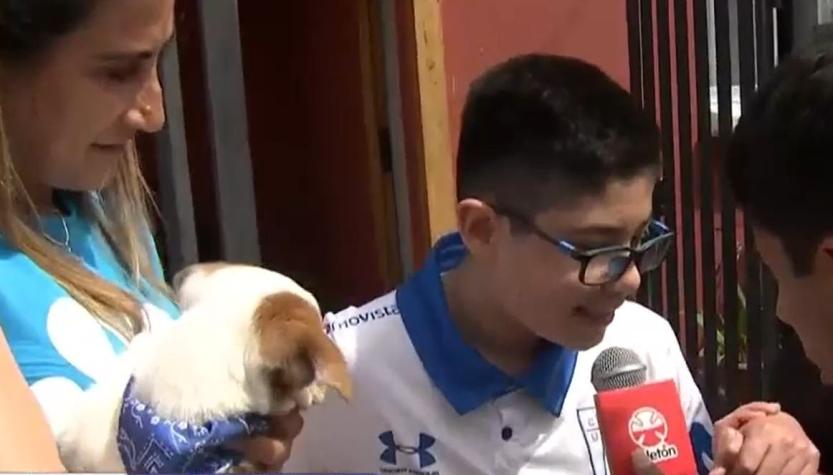 [VIDEO] Teletón 2022: Milo hizo realidad su sueño y recibió un perrito