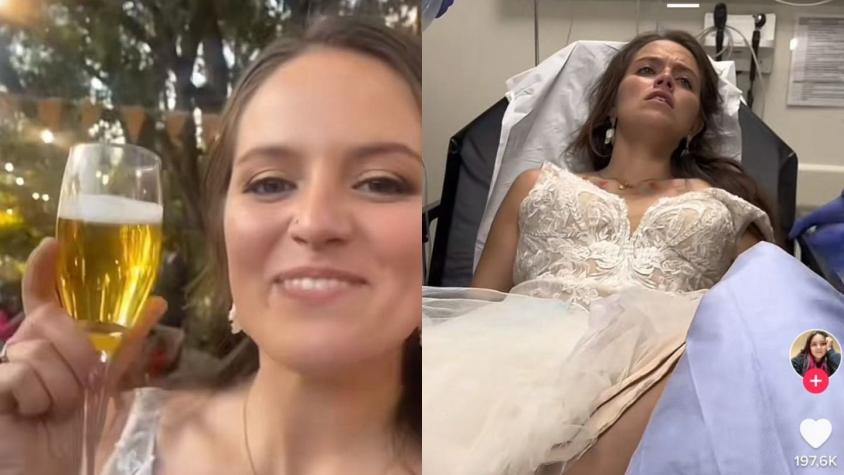 "En las buenas y en las malas": Novios chilenos se hacen virales tras terminar su boda en la clínica