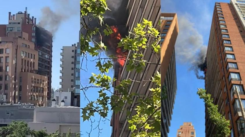 Se registra incendio en edificio residencial de Providencia