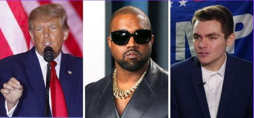 Fuertes críticas a Trump por haber cenado con Kanye West y un supremacista blanco