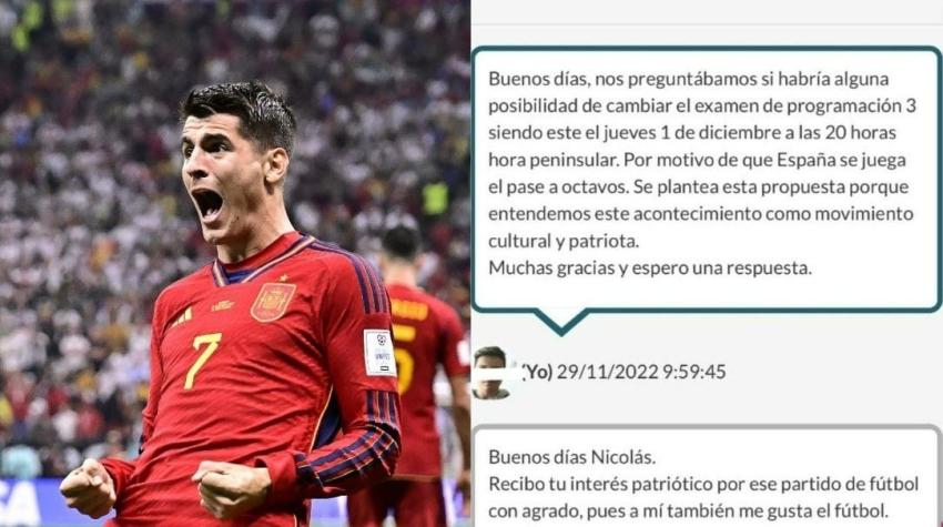 Pidió aplazar examen por partido del Mundial: La contundente respuesta del profesor se hizo viral