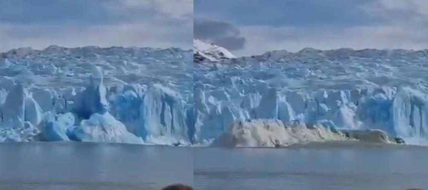 Desprendimiento de hielo del Glaciar Grey en Torres del Paine sorprendió a turistas 