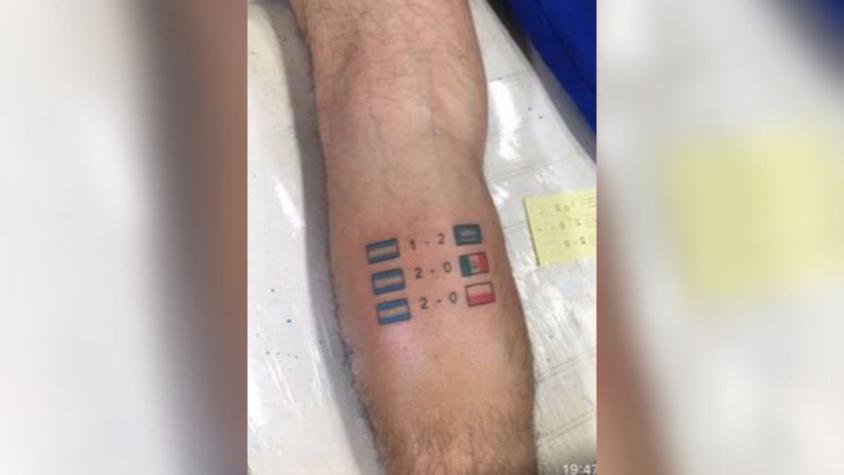 Hincha argentino se hizo un insólito tatuaje tras clasificar a octavos: "Esto es para valientes"