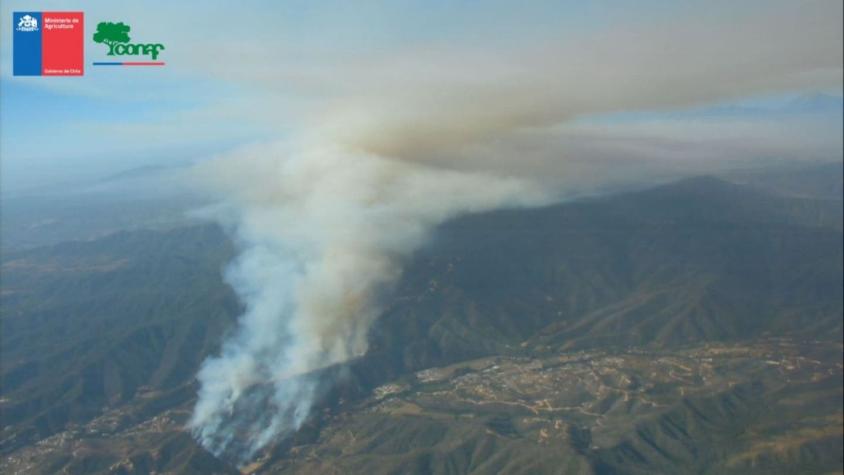 Alerta roja para Quilpué por incendio forestal: Se desarrolla cercano a sectores habitados