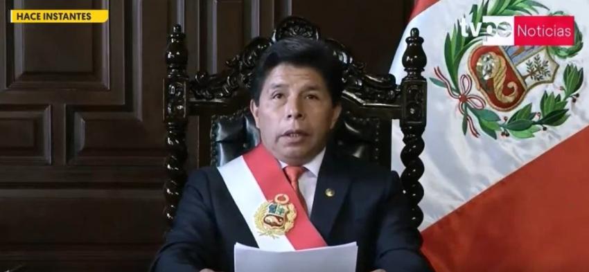 [VIDEO] Así fue el momento en que el Presidente Castillo informó la disolución del Congreso