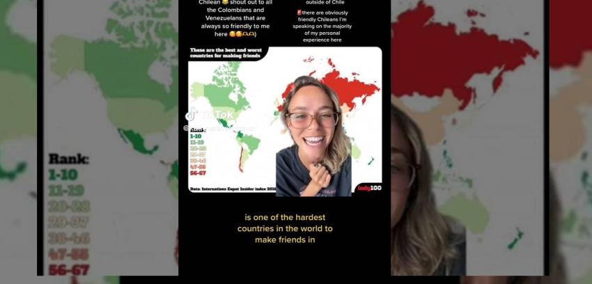 Extranjera confirma y viraliza en TikTok mapa que nos deja mal parados a los chilenos