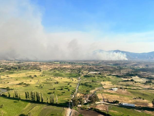 Incendio forestal provoca corte de tránsito en la Ruta 78 por nula visibilidad