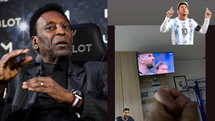 Celebró triunfo de Argentina: Pelé vibra con Messi desde el hospital donde está internado