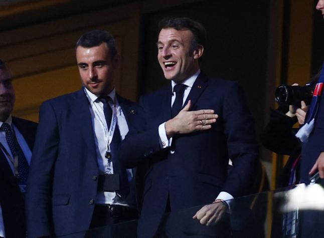 El loco festejo del Presidente Macron tras el empate de Mbappé