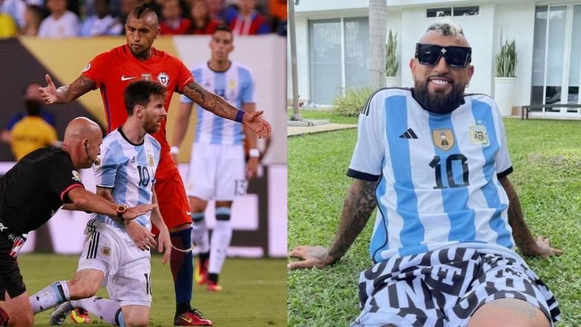 "Inesperadísimo festejo": Vidal celebró con la albiceleste puesta y así reaccionaron en Argentina