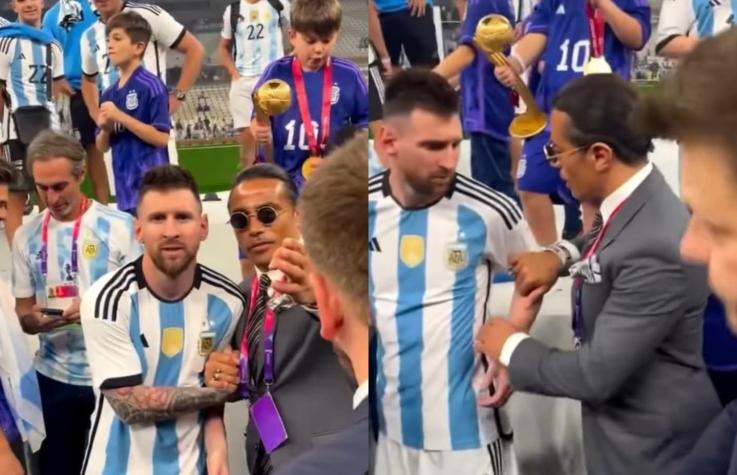 VIDEO: La incomodidad que generó Salt Bae al llegar a la cancha y acercarse a la selección argentina