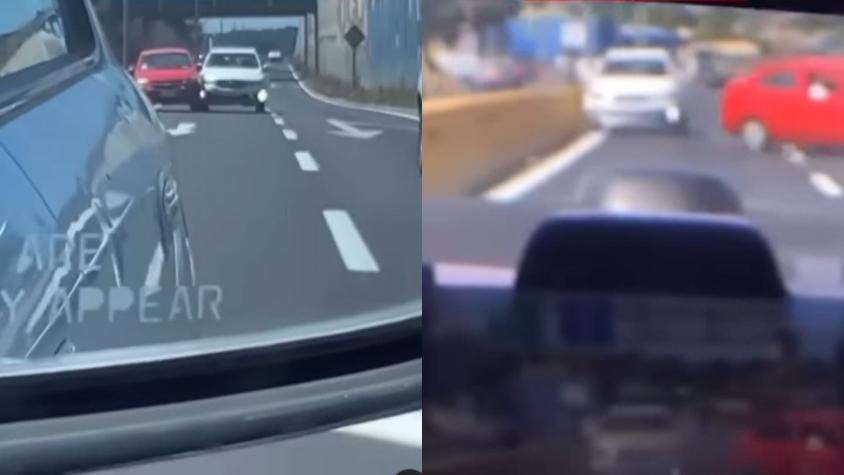 [VIDEO] Conductores protagonizan pelea en autopista: Se chocaron y uno terminó fuera de la ruta