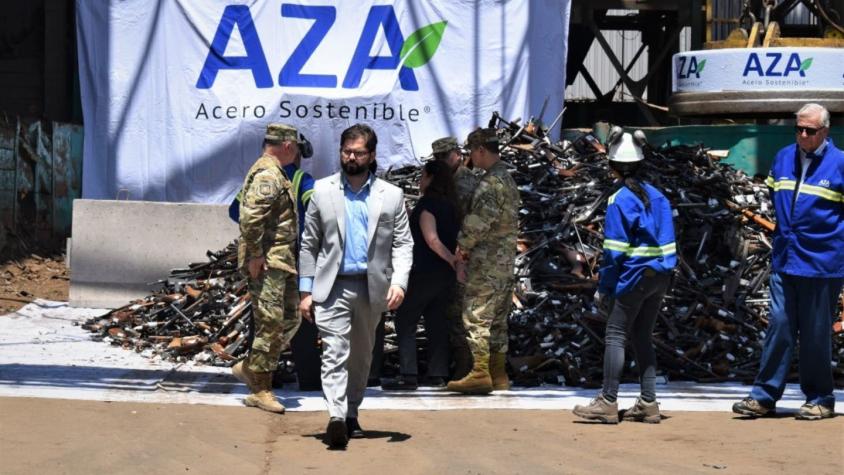 Funden 18 mil armas decomisadas y entregadas voluntariamente para elaborar acero verde