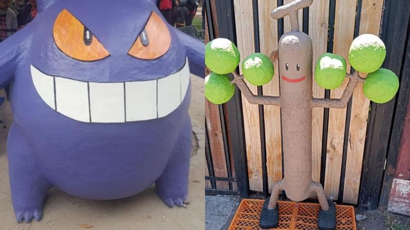 [FOTOS] Escultor la rompe decorando las calles de Maipú con figuras de Pokémon
