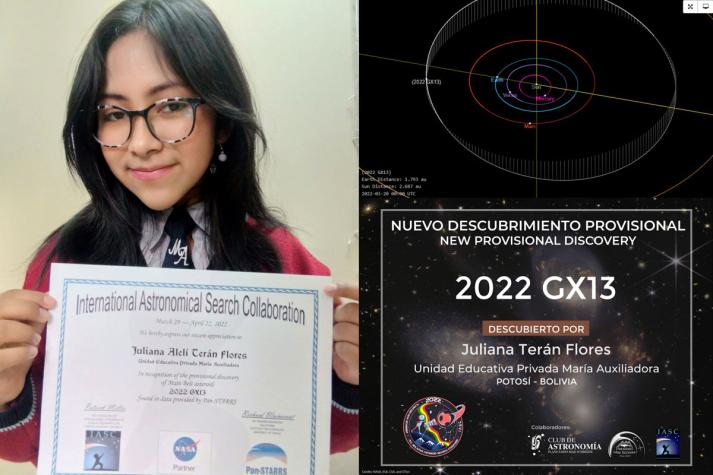 Joven boliviana descubre un asteroide y es reconocido por la NASA