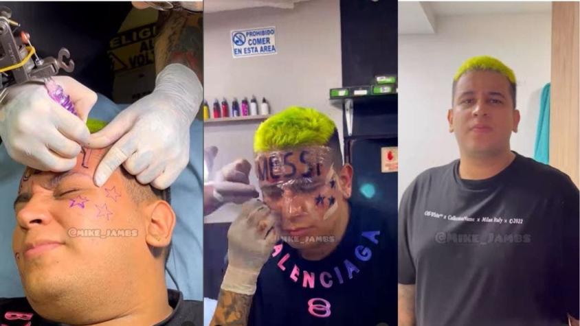 Joven que se tatuó “Messi” en la frente revela que todo fue un engaño: "Tenía el molde"