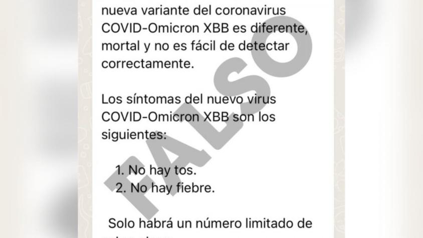 Minsal desmiente cadena de WhatsApp con información sobre la variante XBB de Ómicron