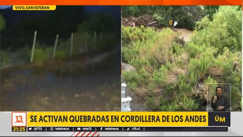 [VIDEO] Aluvión en Los Andes: Se activan quebradas en San Esteban