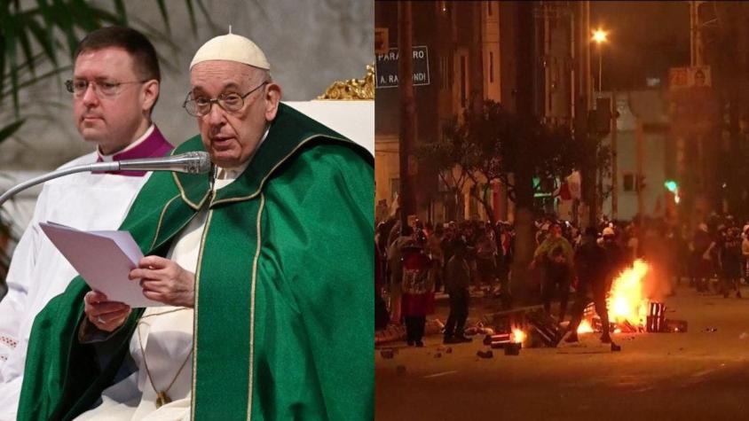 El papa Francisco pide poner fin a "los actos de violencia" en Perú: "No más muertes"