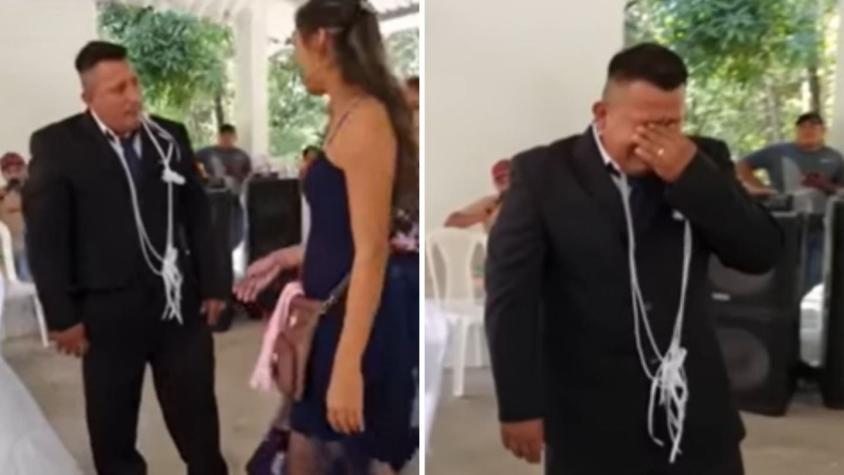 Insólito: Novio lloró durante su boda porque asistió su ex acompañada de su actual pareja