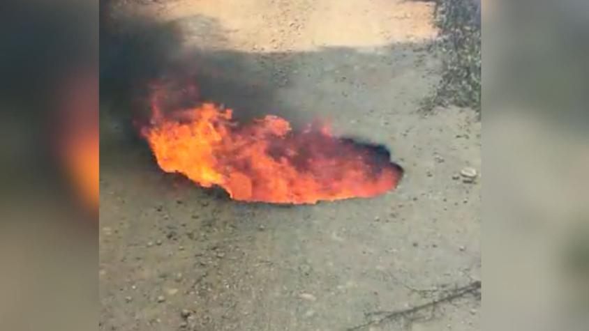 [VIDEO] El Impactante registro de fuego saliendo de forado en Quillón por incendios
