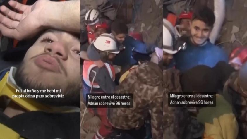 [VIDEO] “Bebí mi propi orina”: Joven sobrevivió 100 horas bajo los escombros en Turquía