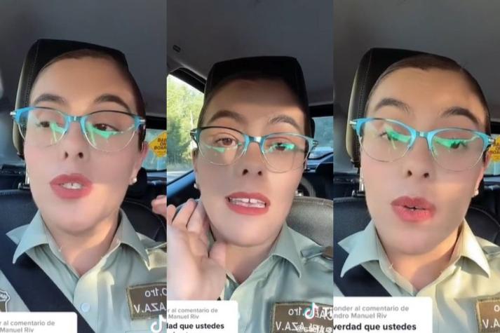 "Agradezca que soy una dama": la aplaudida respuesta de carabinera tras críticas por tener TikTok