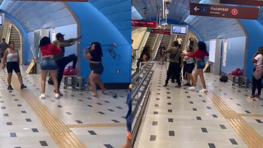 [VIDEO] Denuncian pelea entre comerciantes ambulantes en estación Universidad de Chile del Metro