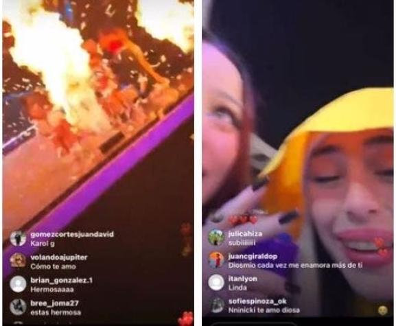 "¡Me quemó las pestañas!": El percance de Nicki Nicole y Emilia durante show de Karol G en Viña