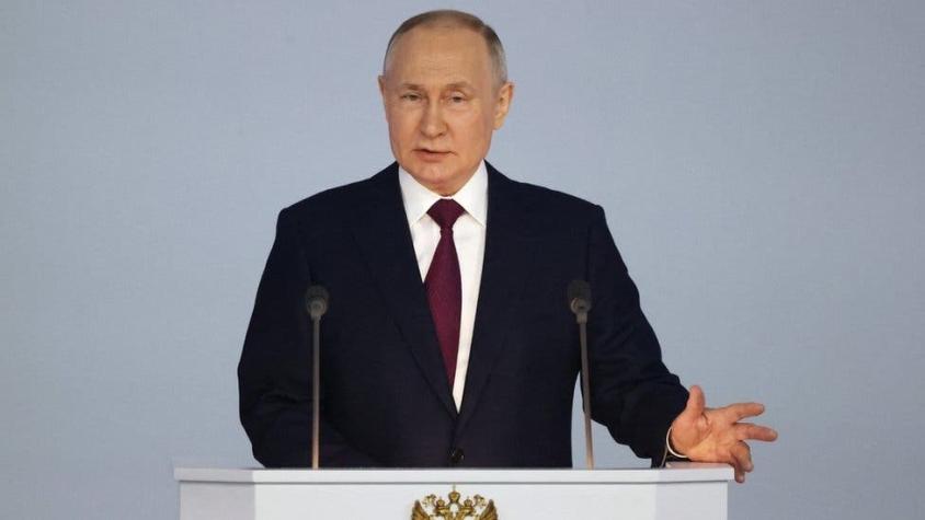 "Ellos empezaron la guerra": Putin demoniza a Occidente en discurso a casi un año de la invasión