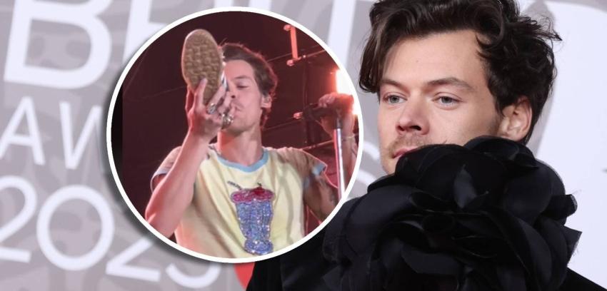 Harry Styles bebió desde una zapatilla para contentar a fans de Australia