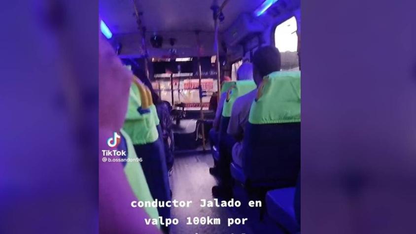 Pasajero denuncia que conductor de micro en Valparaíso iba a más de 100 km/h