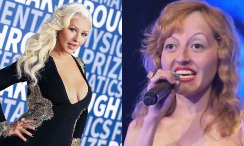 "Ven conmigo, baby": Raquel Castillo llegó a Viña imitando a Christina Aguilera