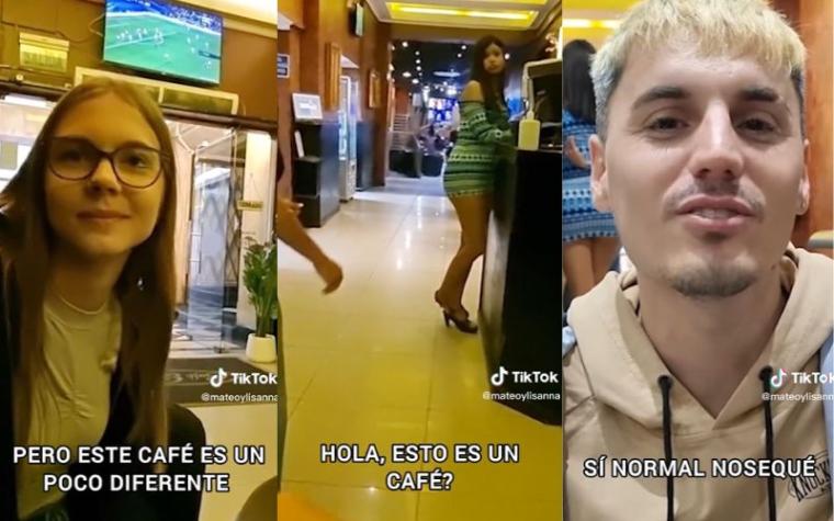 Pareja de argentinos se pierde en Santiago y terminan en un café con piernas