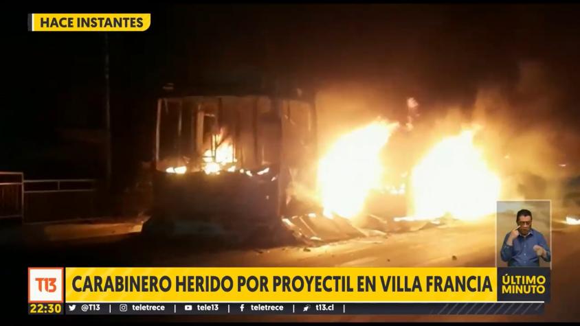 [VIDEO] Carabinero fue herido por proyectil en Villa Francia