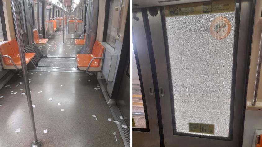 Metro de Santiago denunció destrozos en trenes de la Línea 5 por parte de barristas