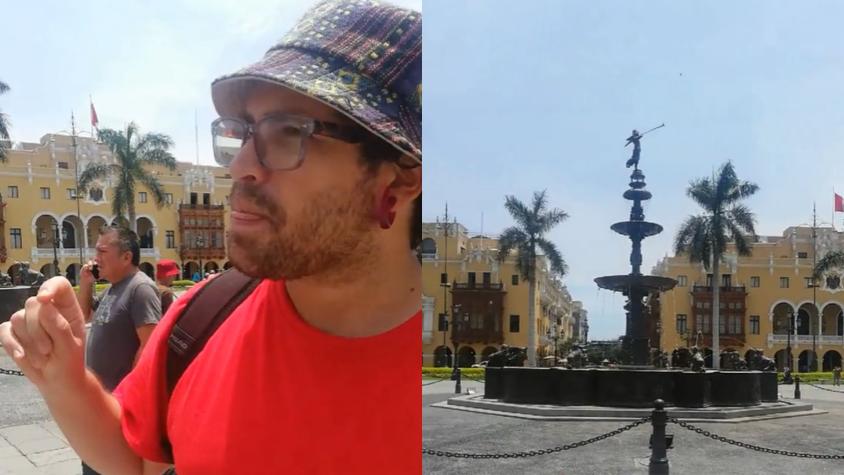 "No se lo tomen a mal...": Chileno se viraliza en Perú tras comparar la Plaza de Armas de Lima con la de Santiago