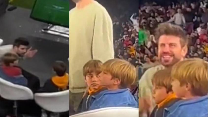 Captan a Piqué regañando a sus hijos en la final de la Kings League: rostro de aburrimiento de los niños se hizo viral
