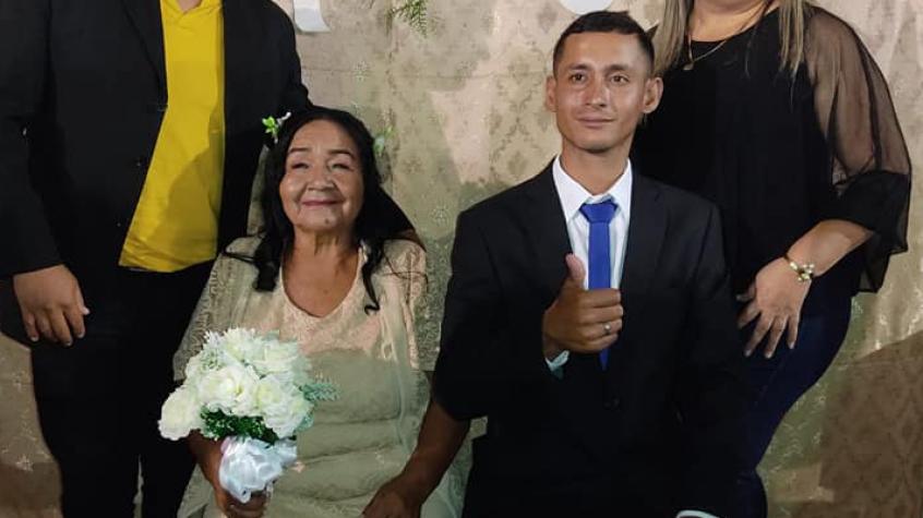 Considerada la boda del año: Mujer de 70 se casó con hombre 43 años menor