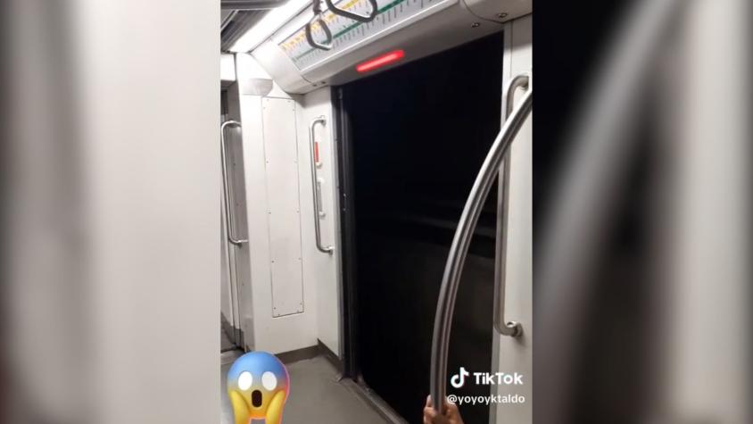 [VIDEO] Pasajeros del Metro viajaron con vagón sin una puerta: Empresa explicó situación