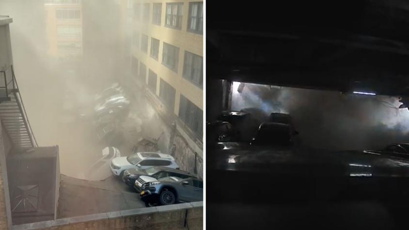 [VIDEO] Captan momento en que se produce fatal derrumbe de estacionamiento en Manhattan