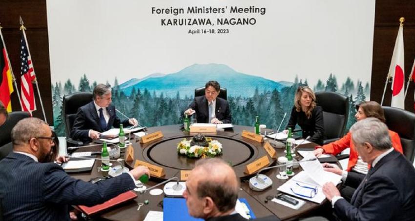 Cancilleres del G7 abordan la guerra de Ucrania y tensiones en Asia-Pacífico