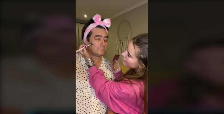 "Esto es amor incondicional": Jorge Zabaleta fue maquillado por su hija Milagros y causó furor en Tik Tok 
